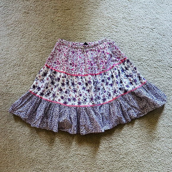 Mini Boden Dresses & Skirts - Pink, white, purple floral ruffle skirt